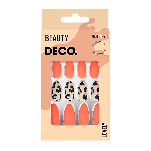 Набор накладных ногтей `DECO.` LOVELY leo (24 шт + клеевые стикеры 24 шт)