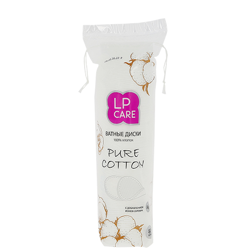 

Диски ватные LP CARE PURE COTTON с добавлением ионов серебра 80 шт