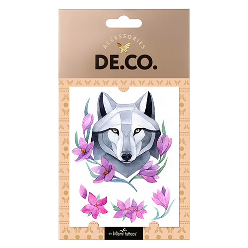 

Татуировка для тела DECO. WATERCOLOR STORY by Miami tattoos переводная Wolf