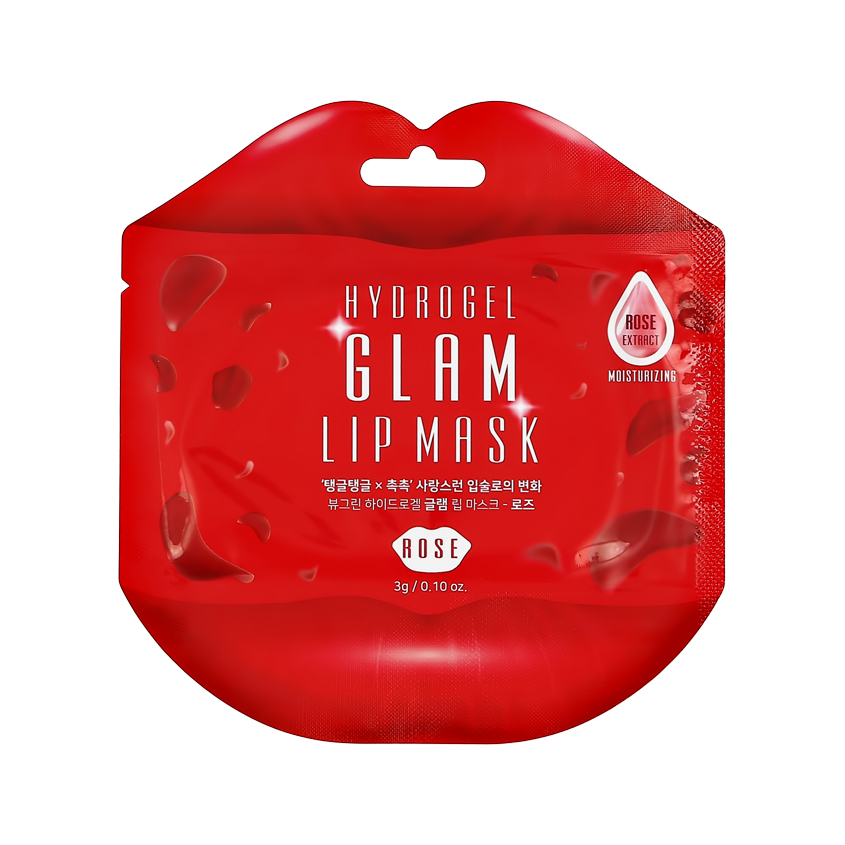 Патчи для губ BEAUUGREEN гидрогелевые с экстрактом розы разглаживающие 2 шт