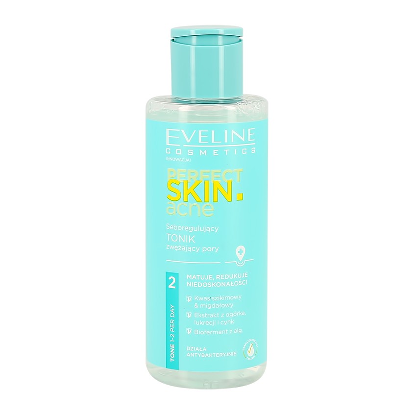 Тоник для лица EVELINE PERFECT SKIN ACNE против несовершенств 150 мл гель для лица eveline perfect skin acne роликовый против прыщей и послеугревых изменений 15 мл