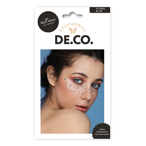 

Набор переводных тату-веснушек DE.CO. by Miami tattoos Floral blue