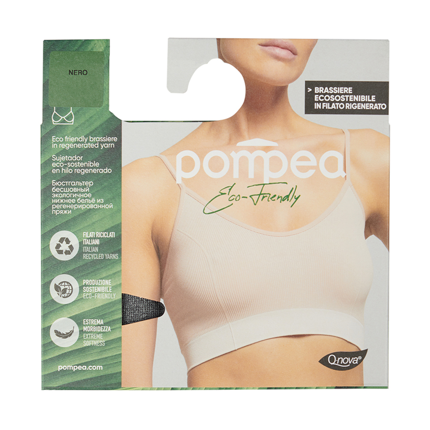 POMPEA Топ женский POMPEA ECO FRIENDLY на тонких бретельках S/M, NERO