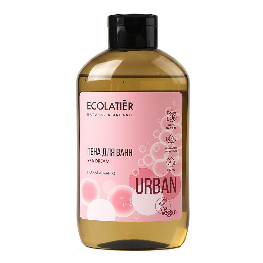 ECOLATIER Пена для ванн ECOLATIER URBAN Гранат и манго 600 мл