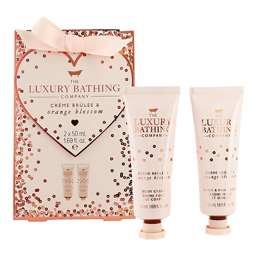 

Набор подарочный женский THE LUXURY BATHING BY GRACE COLE CREME BRULEE & ORANGE BLOSSOM крем для рук и ногтей 50 мл, крем для тела 50 мл