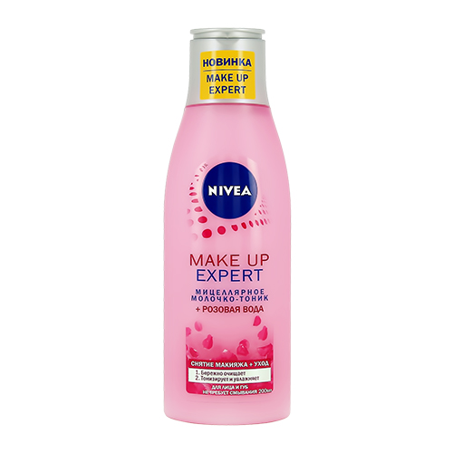 

Молочко-тоник для лица NIVEA MAKE-UP EXPERT мицеллярное + розовая вода 200 мл