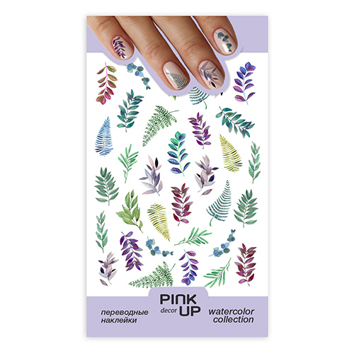

Наклейки для ногтей PINK UP DECOR WATERCOLOR переводные тон 629