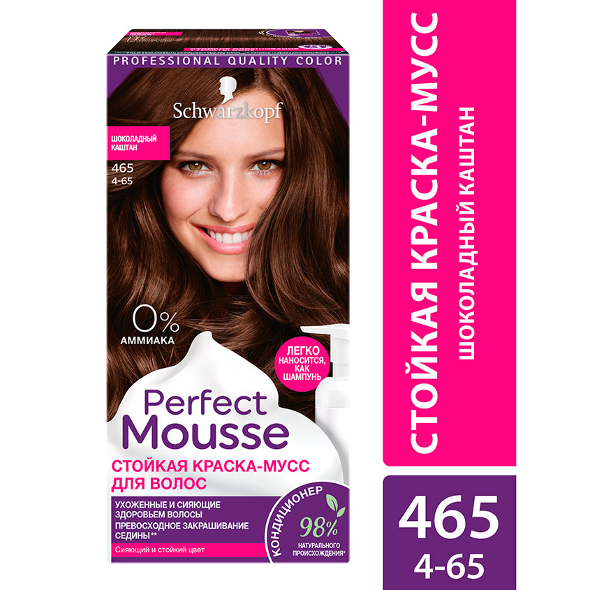 Краска-мусс для волос `PERFECT MOUSSE` тон 465 (шоколадный каштан) 35 мл