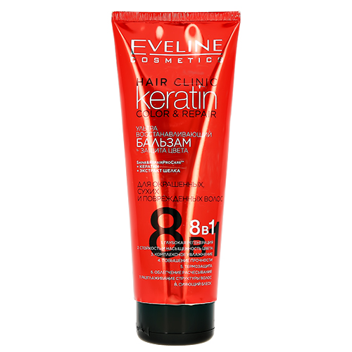 

Бальзам для волос EVELINE KERATIN COLOR & REPAIR ультравосстанавливающий 250 мл