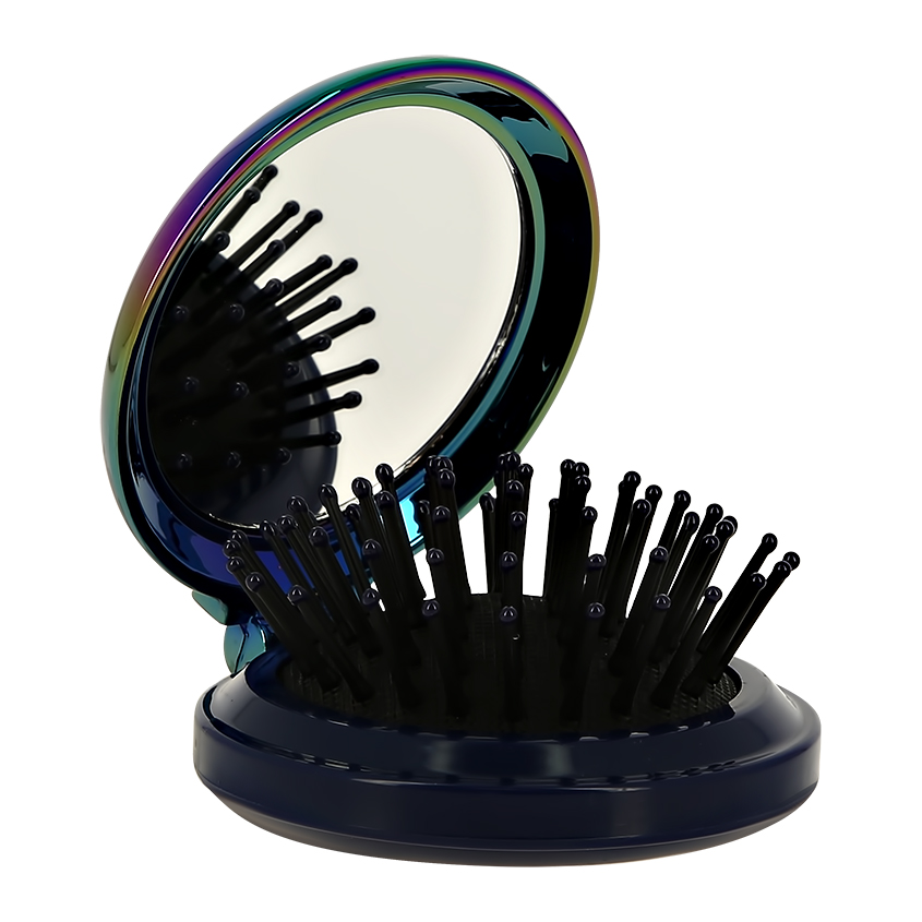 Расческа для волос с зеркалом `LADY PINK` с принтом #selfie