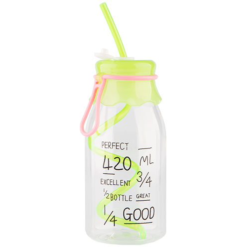 

Бутылка для воды FUN с трубочкой green 550 мл