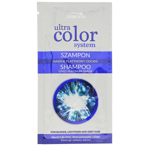 

Оттеночный шампунь для волос JOANNA ULTRA COLOR SYSTEM тон платиновый против желтизны 20 мл
