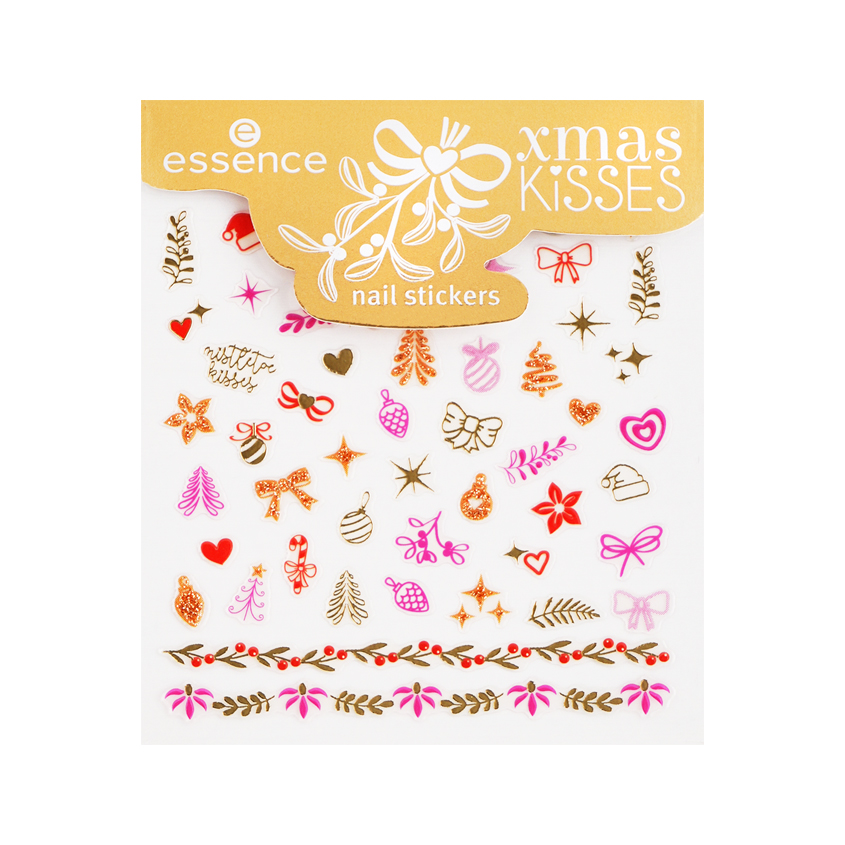 Стикеры для ногтей ESSENCE XMAS KISSES самоклеящиеся тон 01 Mistletoe magic, stick around!