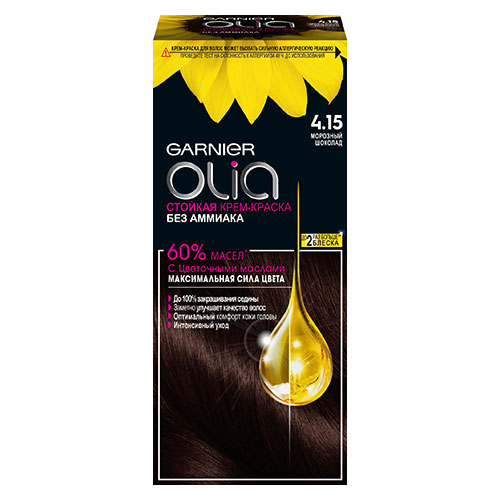 Краска для волос `GARNIER` `OLIA` тон 4.15 (Морозный шоколад)