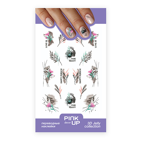 

Наклейки для ногтей PINK UP DECOR 3D JELLY переводные тон 765