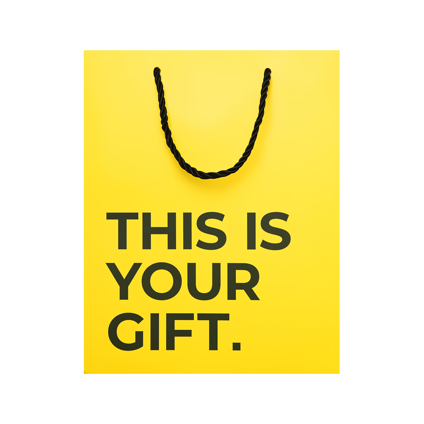 Сумка бумажная FUN THIS IS YOUR GIFT yellow в ассортименте M