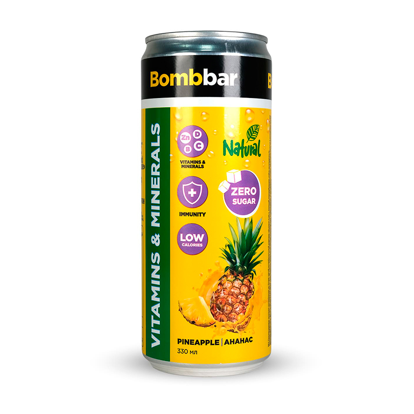 Напиток безалкогольный `BOMBBAR` лимонад со вкусом ананаса 330 мл