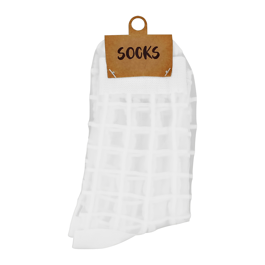 Носки капроновые `SOCKS` в белую клетку