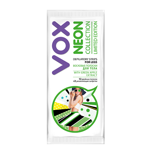 

Полоски восковые для тела VOX NEON COLLECTION 12 шт + 2 салфетки