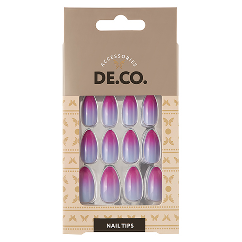 

Набор накладных ногтей DE.CO. OMBRE pink-blue 24 шт + клеевые стикеры 24 шт