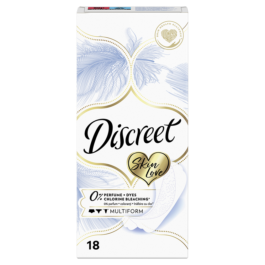 Прокладки ежедневные DISCREET Skin Love Multiform 18 шт, Прокладки