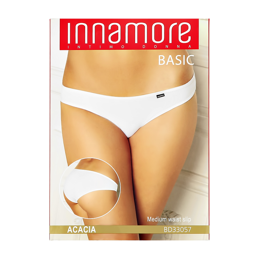 Трусы женские INNAMORE UNDERWEAR cлипы средней посадки из хлопка nero, 3