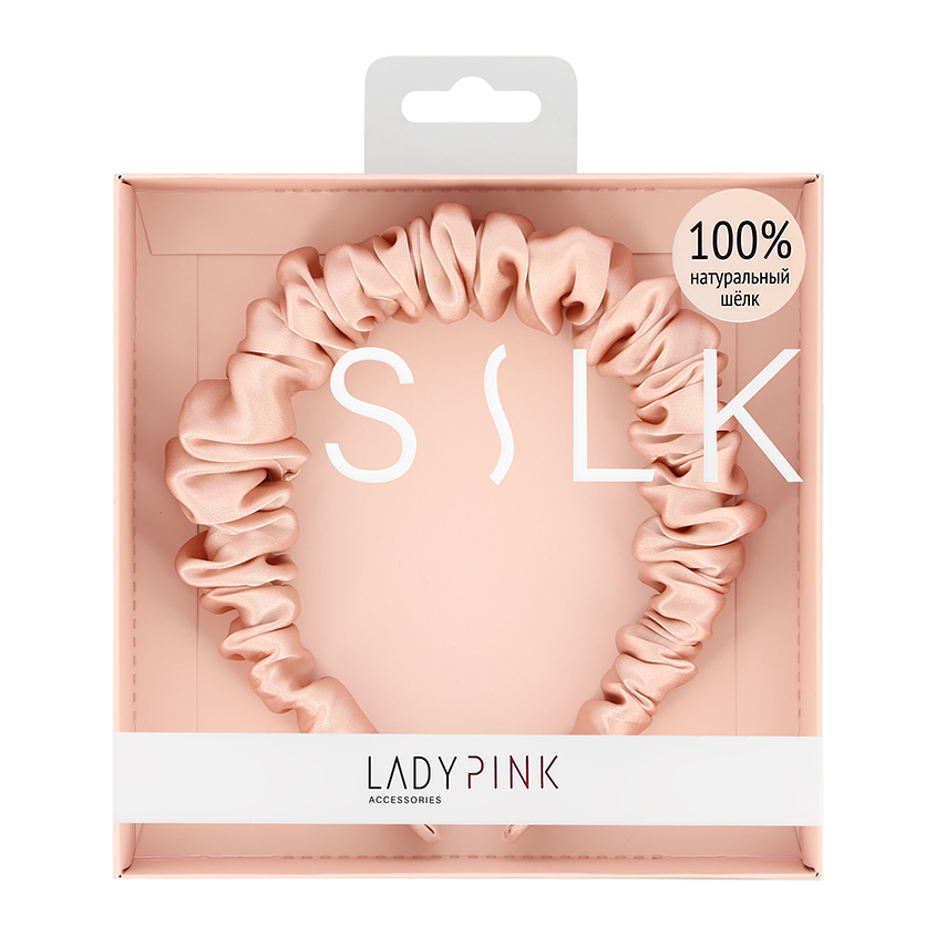 Ободок LADY PINK SILK wide