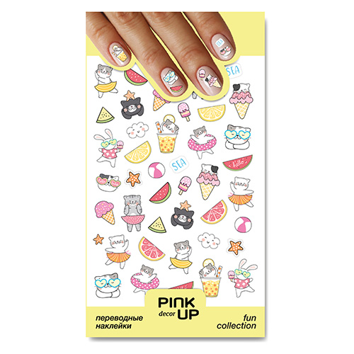 Наклейки для ногтей PINK UP DECOR FUN переводные тон 869