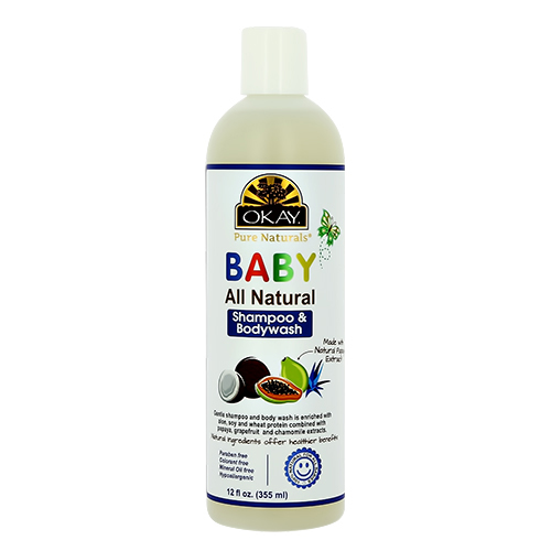 Шампунь и гель для душа детский OKAY BABY с экстрактом папайи 355 мл