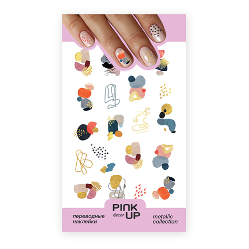 

Наклейки для ногтей PINK UP DECOR METALLIС переводные тон 816