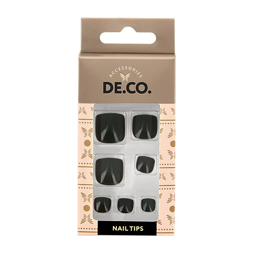 

Набор накладных ногтей для педикюра DECO. ESSENTIAL Black 24 шт+ клеевые стикеры 24 шт