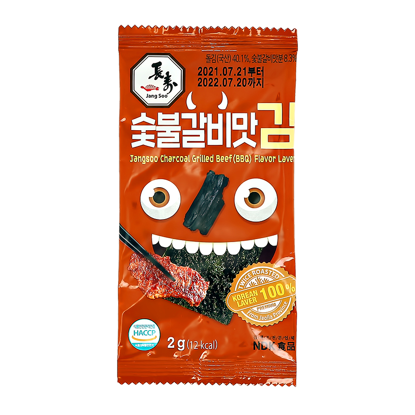 JANGSOO Морские водоросли JANGSOO со вкусом говядины на гриле 2 г чипсы oishi toss со вкусом мяса на гриле 85 г