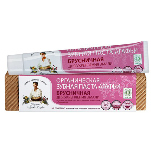 Паста зубная `РЕЦЕПТЫ БАБУШКИ АГАФЬИ` Брусничная (для укрепления эмали) 75 мл