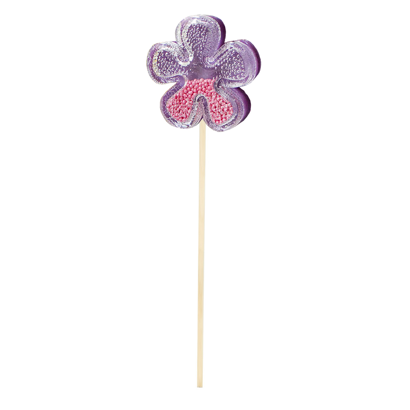 Карамель на палочке `LOLLISLAND` без сахара погремушка цветы 30 г