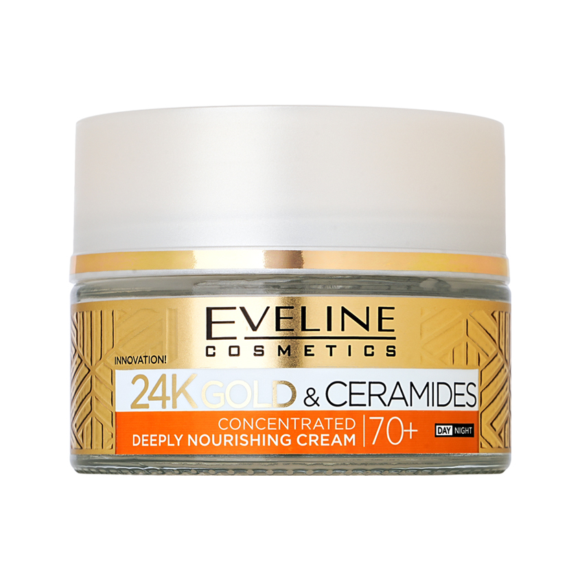 Крем для лица EVELINE 24K GOLD & CERAMIDY с керамидами 70+ 50 мл