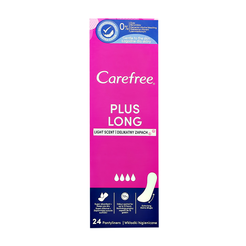 Прокладки ежедневные CAREFREE PLUS LONG 24 шт carefree прокладки plus large fresh 2 5 капли 20 шт