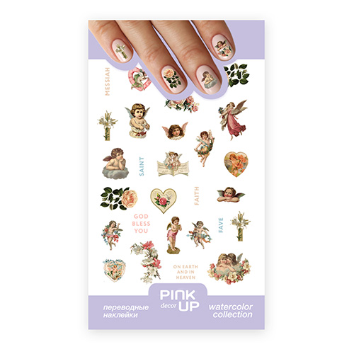

Наклейки для ногтей PINK UP DECOR WATERCOLOR переводные тон 779