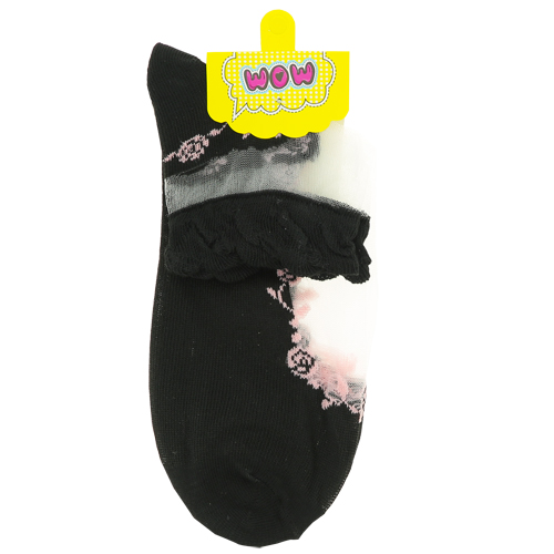 

Носки женские SOCKS капрон Flowers черные р-р единый