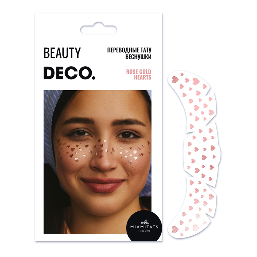 Набор переводных тату-веснушек DECO. by Miami tattoos Rose Gold Hearts, Украшения для тела и волос