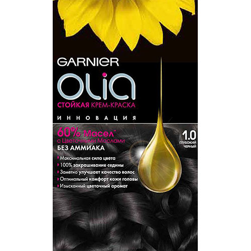 

Краска для волос GARNIER OLIA тон 1.0 Глубокий черный