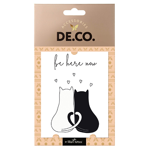 

Татуировка для тела DE.CO. LOVE STORY by Miami tattoos переводная Cats in love