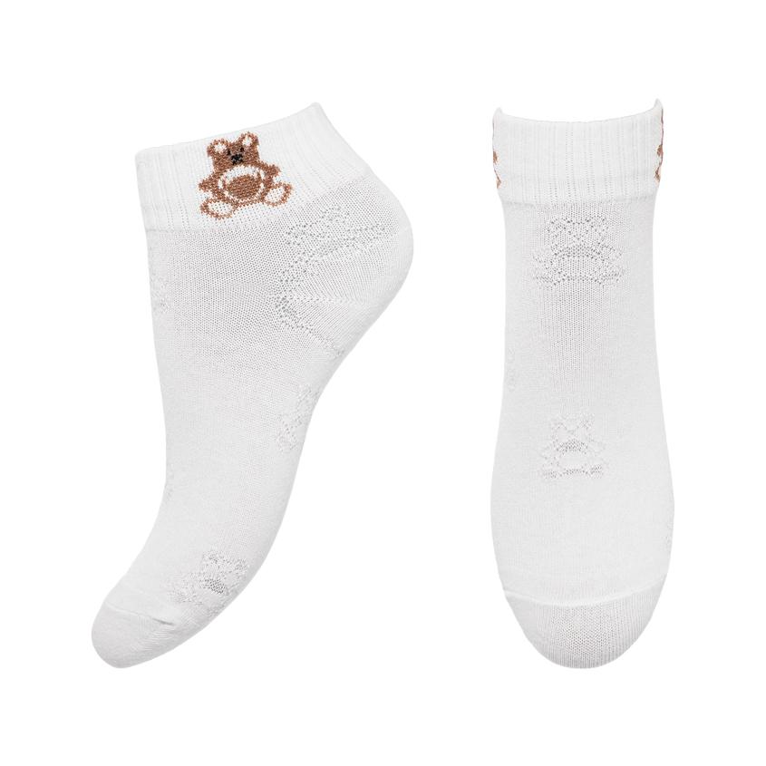 Носки TRENDY LOOK текстурные с мишкой белые one size