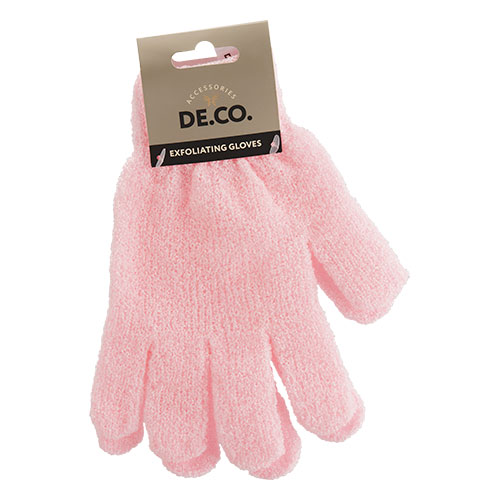 Перчатки для душа `DECO.` отшелушивающие (розовые) 2 шт