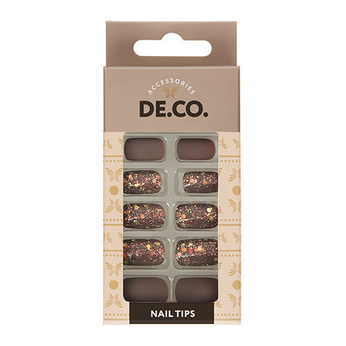 

Набор накладных ногтей DE.CO. HOLO Choco Mood 24 шт+ клеевые стикеры 24 шт