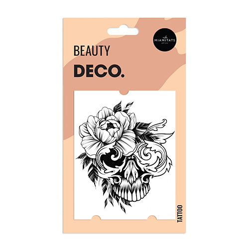 

Татуировка для тела DECO. BEYCOZ TATTOO by Miami tattoos переводная Floral Skull