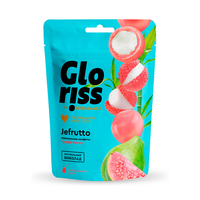 Жевательные конфеты GLORISS Гуава Личи 75 г жевательные конфеты gloriss ассорти 75 г