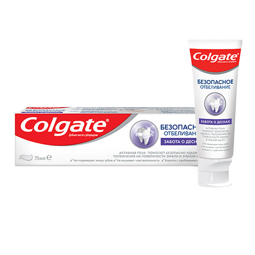 

Паста зубная COLGATE БЕЗОПАСНОЕ ОТБЕЛИВАНИЕ Забота о деснах 75 мл