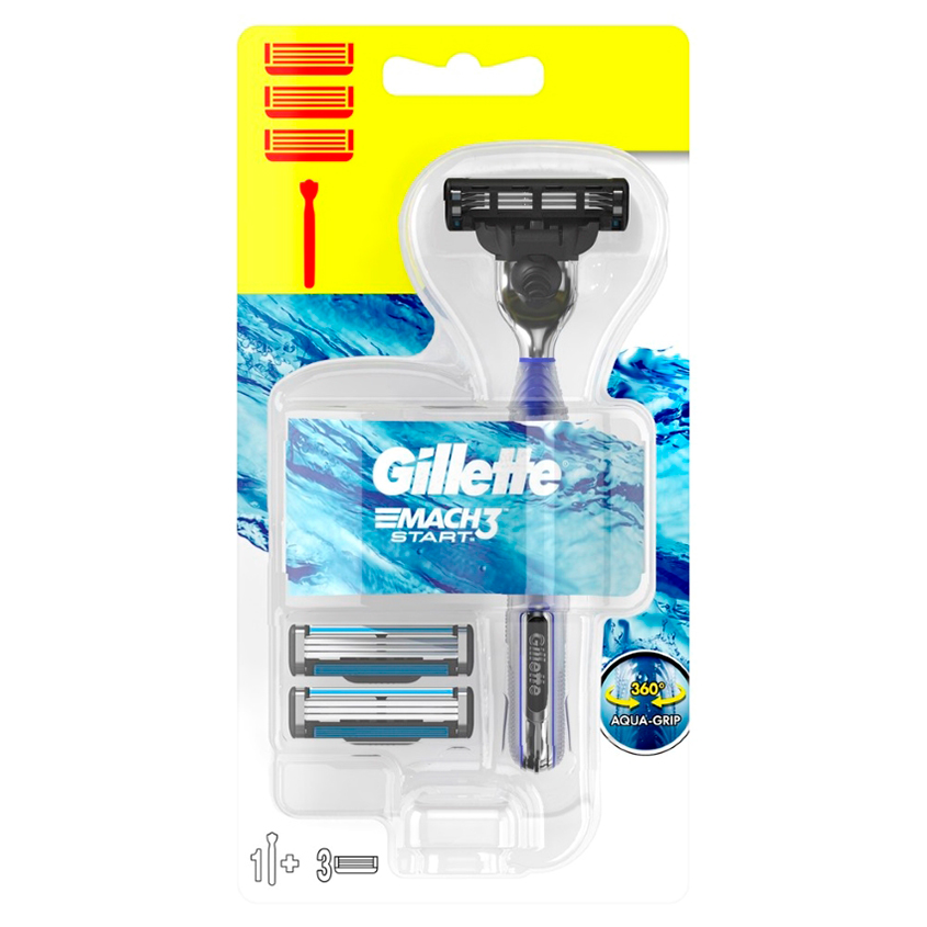 

Станок для бритья GILLETTE MACH3 START с 3 сменными кассетами
