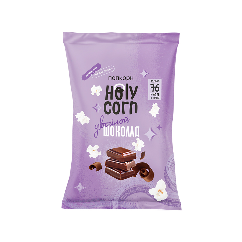 HOLY CORN Попкорн HOLY CORN со вкусом двойного шоколада 20 г попкорн готовый holy corn нежный сыр 25 г