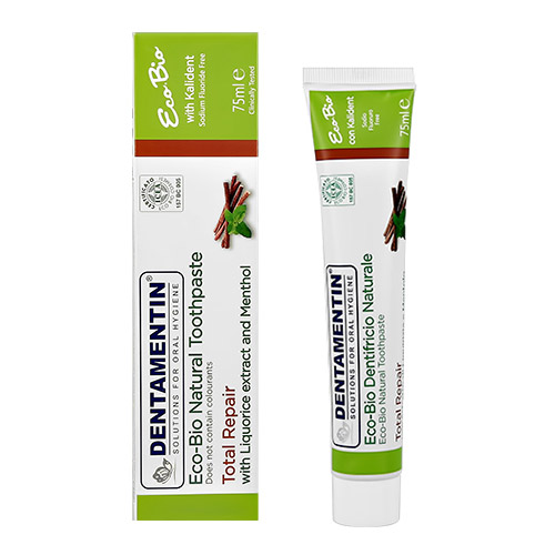 

Паста зубная DENTAMENTIN ECO BIO для восстановления зубной эмали с экстрактом лакрицы 75 мл